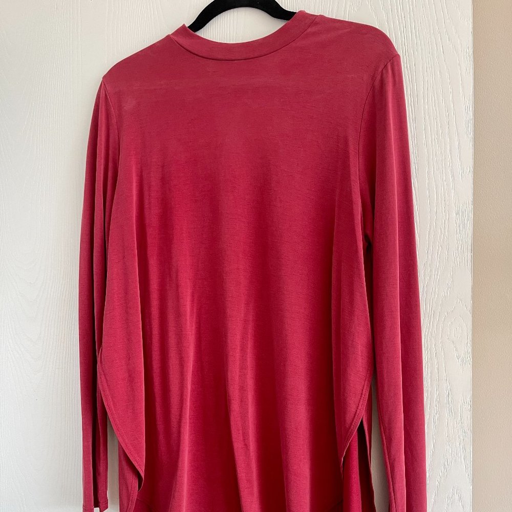 Red Side Slit Long Sleeve